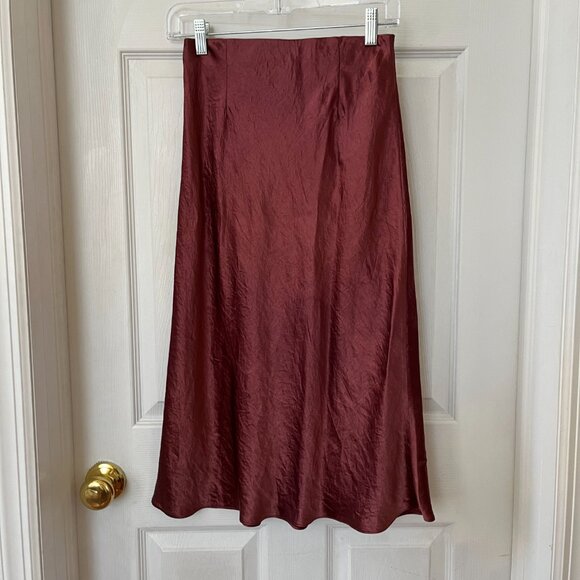 Aritzia Babaton Midi Slip Skirt in Rust / Caramel | Size XS US 2 - Picture 8 of 9